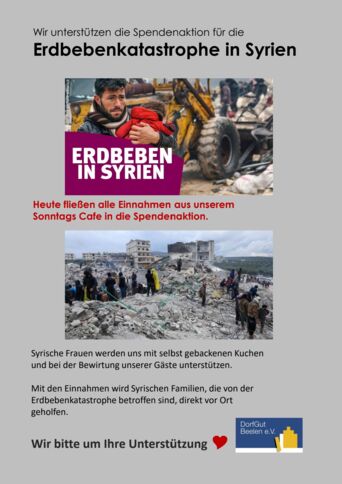 Spendenaktion Erdbebenkatastrophe in Syrien 02.04.2023